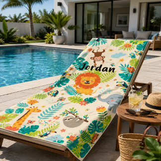 Serviette de plage personnalisée Jungle Fun