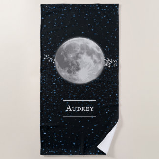 Serviette de plage personnalisée lunaire