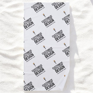 Serviette de plage personnalisée minimale et marqu