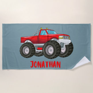 SERVIETTE DE PLAGE PERSONNALISÉE MONSTER TRUCK