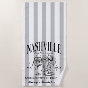 Serviette de plage personnalisée Nashville Bachelo
