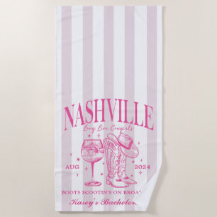 Serviette de plage personnalisée Nashville Bachelo