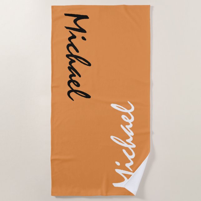 Serviette de plage personnalisée Orange (Devant)