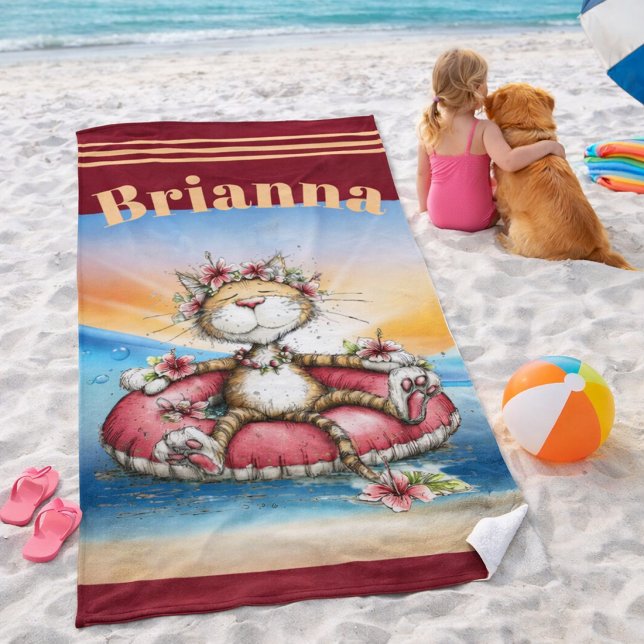 Serviette de plage personnalisée pour chat  (Créateur téléchargé)