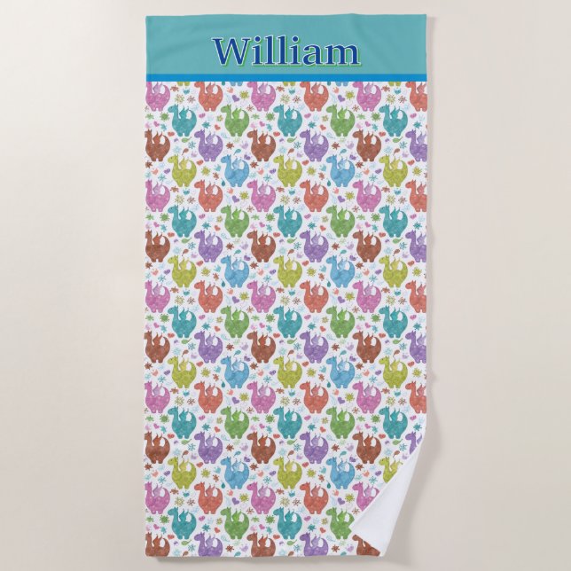 Serviette de plage personnalisée pour enfants avec (Devant)