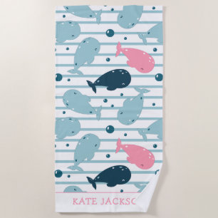 Serviette de plage personnalisée pour enfants moti