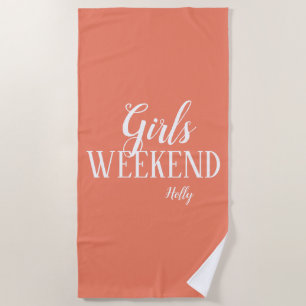 Serviette de plage personnalisée pour filles le we