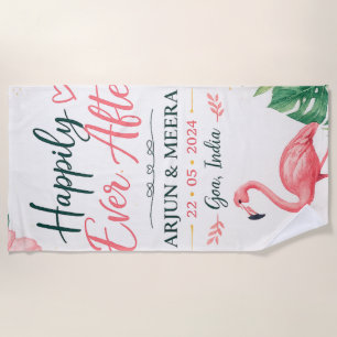Serviette de plage personnalisée pour jeunes marié