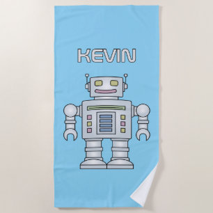 Serviette de plage personnalisée robot jouet migno