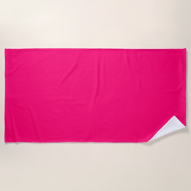 Serviette de plage personnalisée rose néon - gras  (Devant)