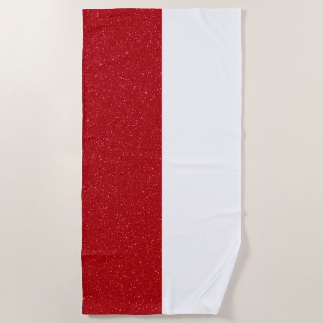 Serviette de plage personnalisée rouge tomate et b (Devant)