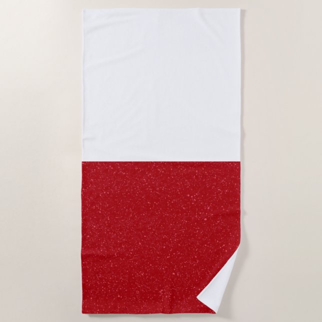 Serviette de plage personnalisée rouge tomate et b (Devant)