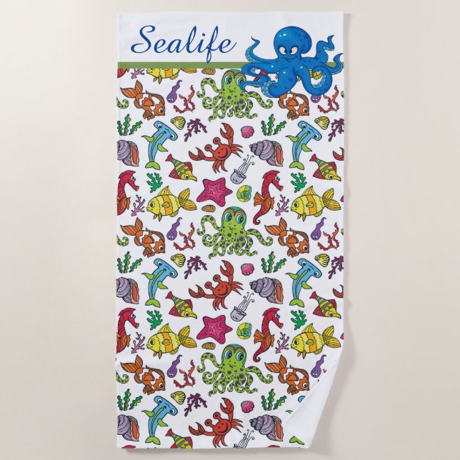 Serviette de plage personnalisée sur le thème de l (Devant)