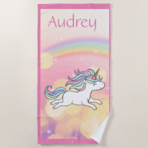 Serviette de plage personnalisée Unicorn