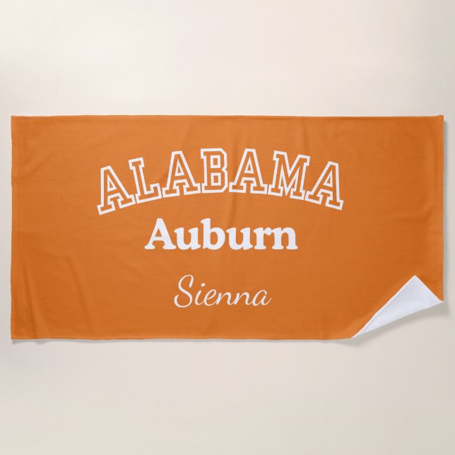 Serviette de plage personnalisée Université d'Aubu (Devant)