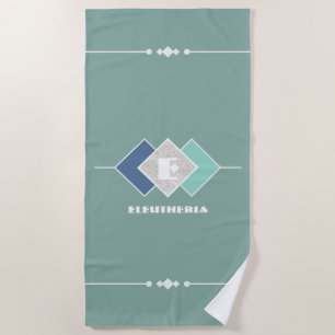 Serviette de plage personnalisée verte