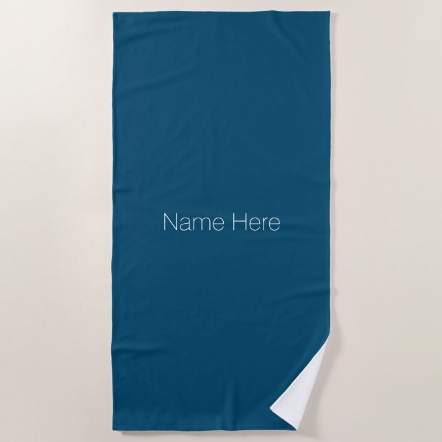 Serviette De Plage Personnaliser personnaliser le nom monogramme turq (Devant)