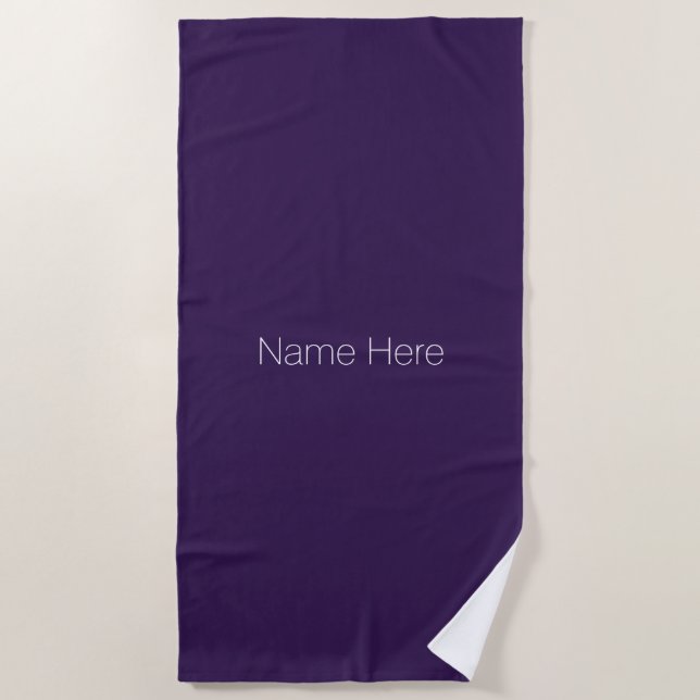 Serviette De Plage Personnaliser personnaliser le nom monogramme viol (Devant)