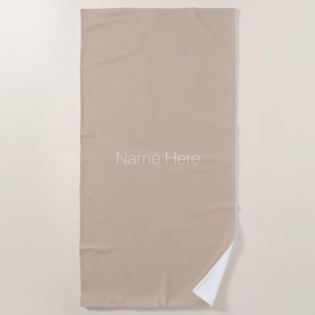 Serviette De Plage Personnaliser personnaliser nom monogramme beige b (Devant)