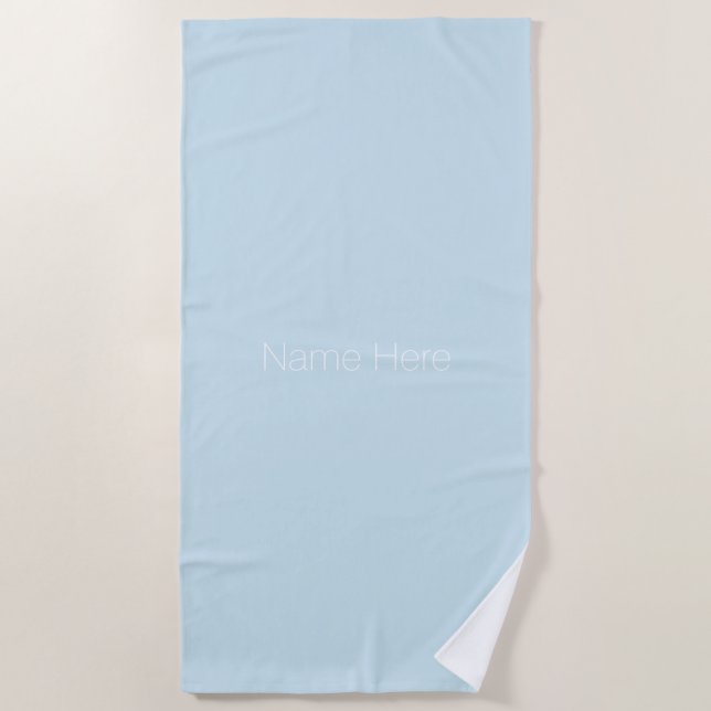 Serviette De Plage Personnaliser personnaliser nom monogramme bleu cl (Devant)