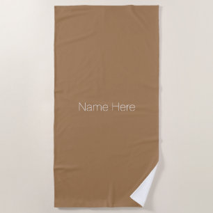 Serviette De Plage Personnaliser personnaliser nom monogramme brun cl