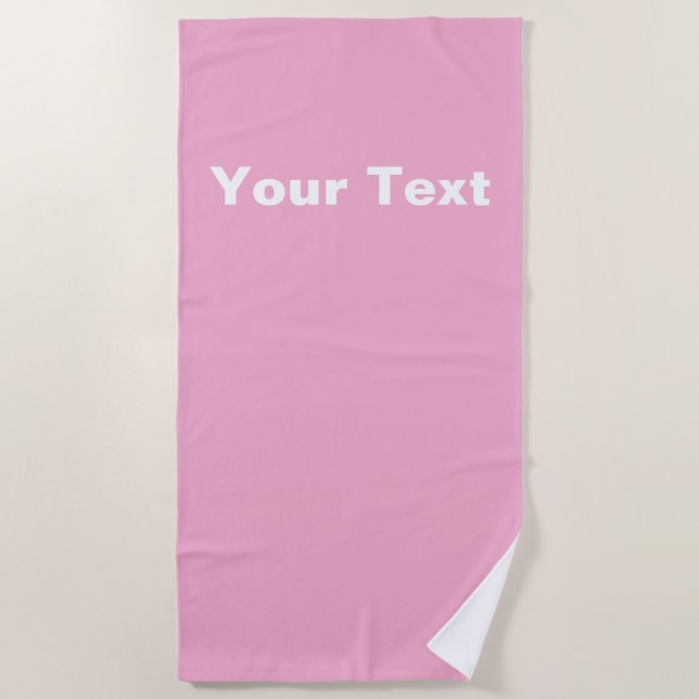 Serviette De Plage Personnaliser rose (Devant)