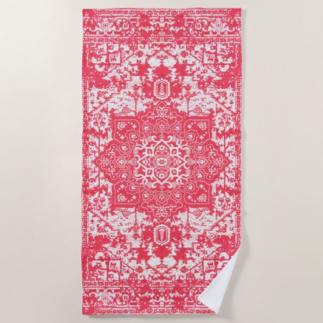 Serviette De Plage Pétales roses sur Kilim Dreams (Devant)