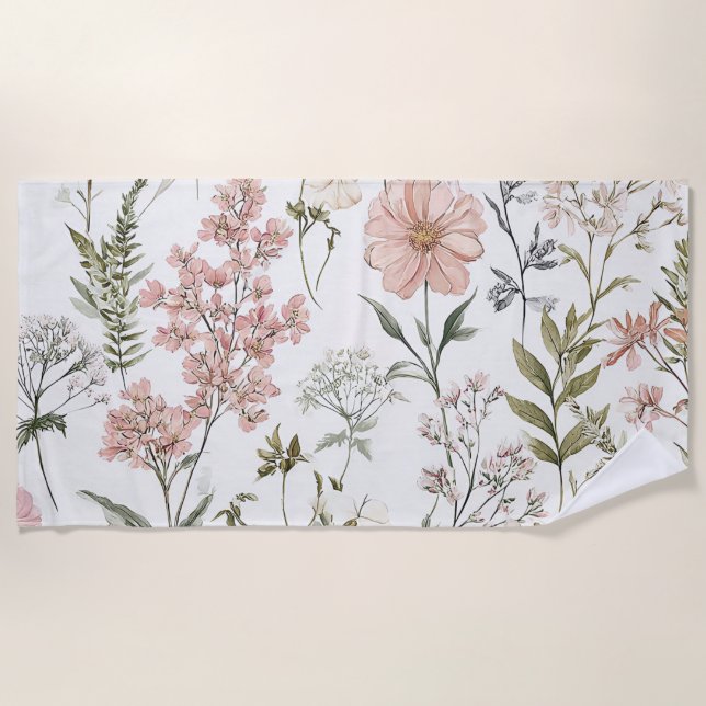 Serviette De Plage Pétales Sereins (Devant)