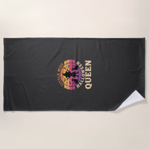 Serviette De Plage Petite Reine Halloween Sorcière Chat Design_1