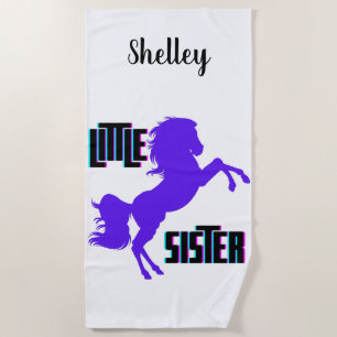 Serviette De Plage Petite Soeur Poney Violet