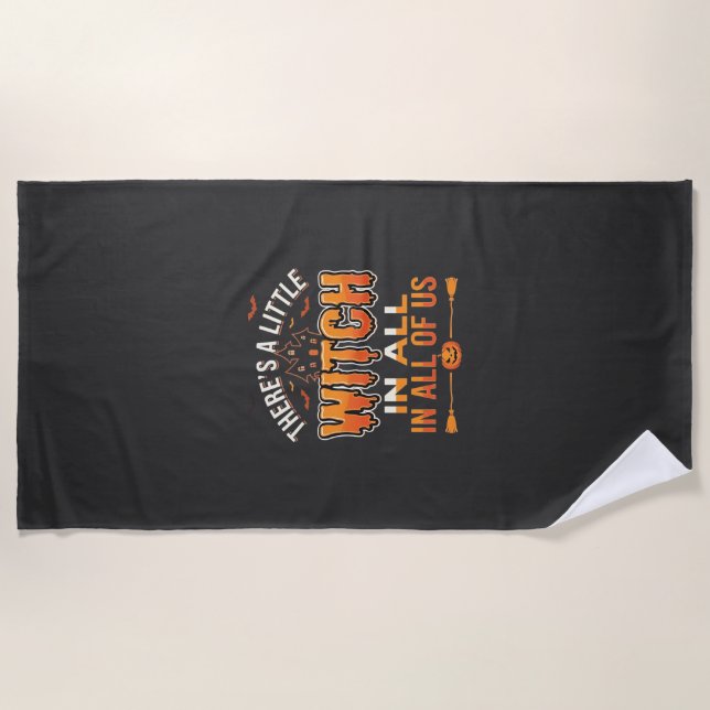 Serviette De Plage Petite Sorcière Halloween Sorcière Conception de T (Devant)