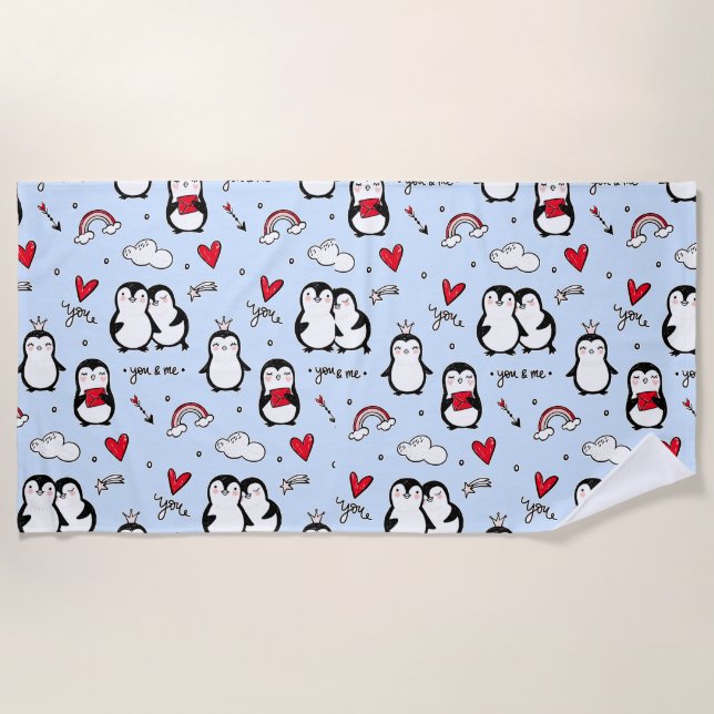 Serviette De Plage Petits pingouins (Devant)