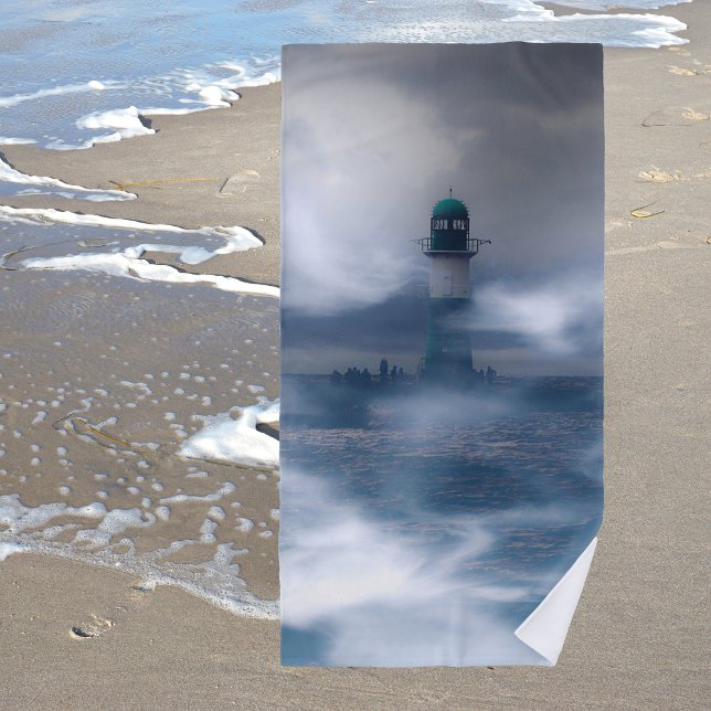 Serviette De Plage Phare dans la tempête - Mer Baltique (Créateur téléchargé)