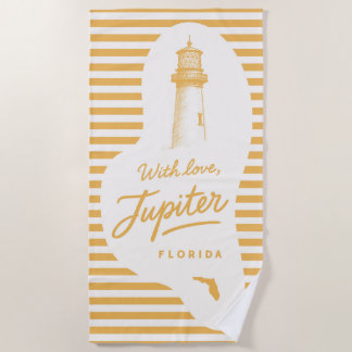 Serviette de plage Phare de Jupiter avec amour