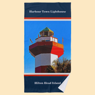 Serviette De Plage Phare de la ville de Hilton Head Harbour