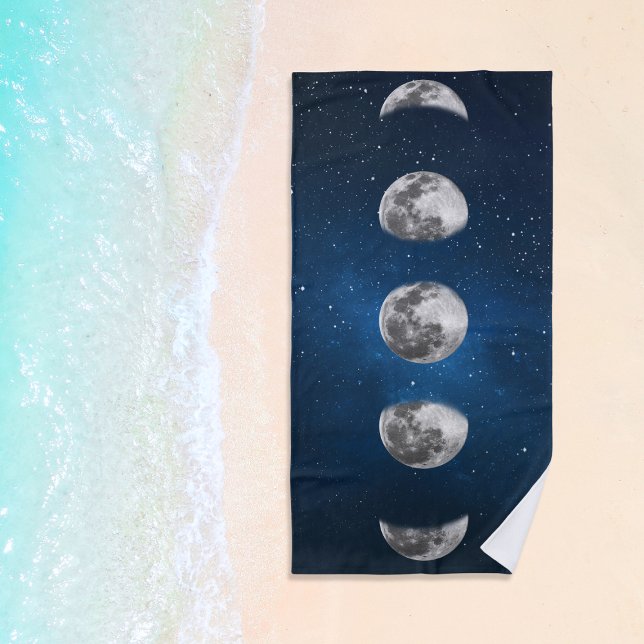 Serviette De Plage Phases de lune Galaxy Stars (Moon Phases Galaxy Stars Beach Towel
)