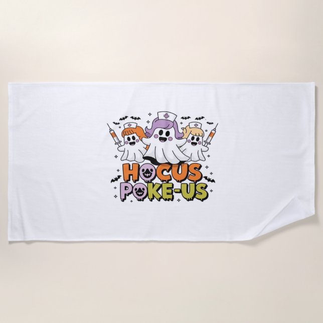 Serviette De Plage Phlebotomiste Halloween Médicale Lab Tech Éffrayan (Devant)