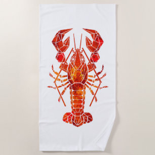 Serviette De Plage Phomard polygonal rouge