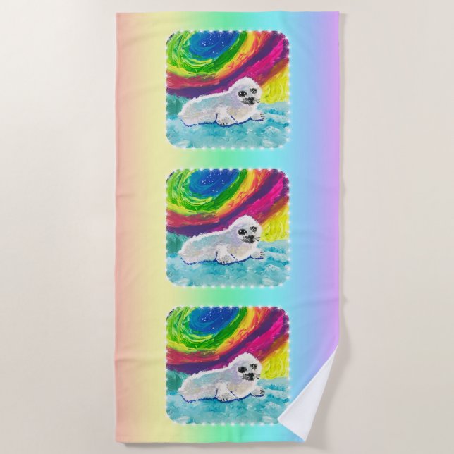 Serviette De Plage Phoque bébé "Art by Kids" (Devant)