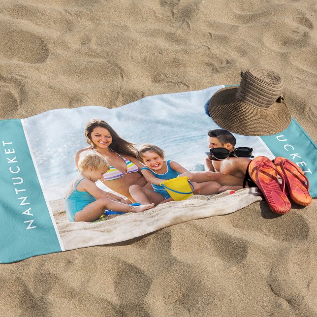Serviette De Plage Photo de famille moderne Destination de vacances p (Custom family vacation blankets from your favorite spots in the world! Perfect keepsakes!)