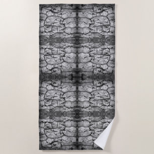 Serviette De Plage Photo en noir et blanc de l'écorce d'un arbre, gro