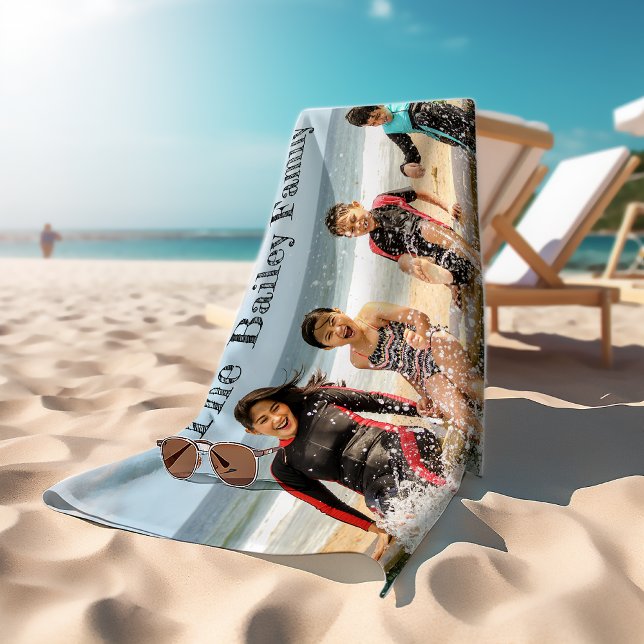 Serviette De Plage Photo personnalisé de style  (Créateur téléchargé)