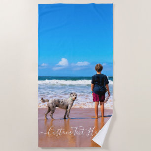 Serviette de plage photo personnalisée avec vos ph