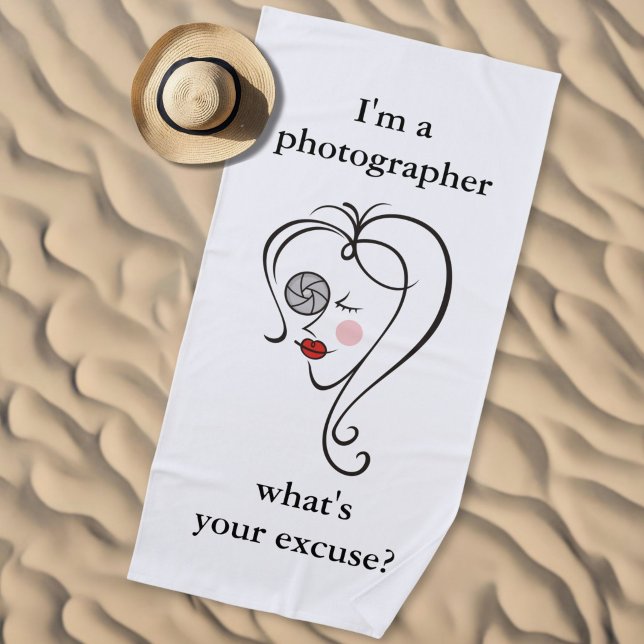 Serviette De Plage Photographe féminine (Créateur téléchargé)