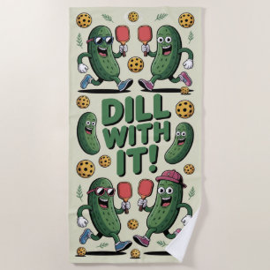 Serviette De Plage Pickleball Dill Avec It Cartoon Pickle