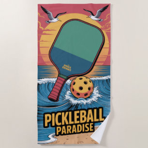 Serviette De Plage Pickleball Dinks & Boissons Vibe Plage Graphique