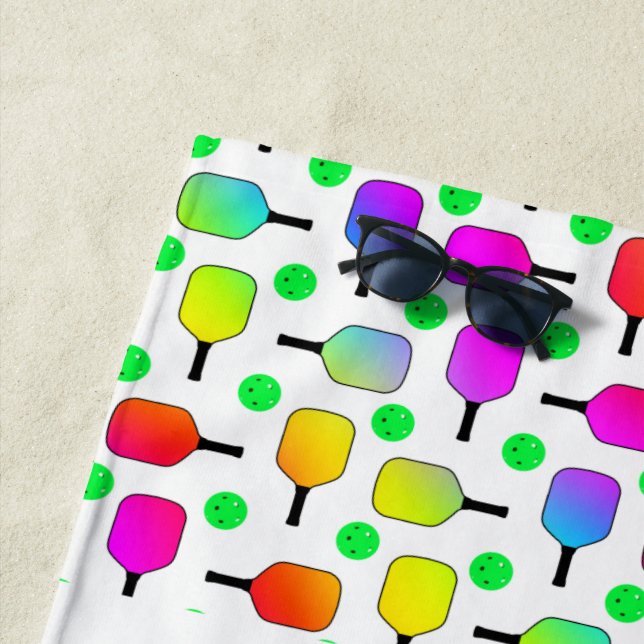 Serviette De Plage Pickleball Lover Dans ma tête je joue au Picklebal (En situation)