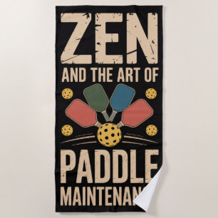 Serviette De Plage Pickleball Zen Paddle Maintenance Graphique