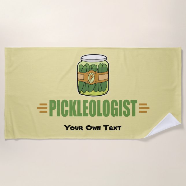 Serviette De Plage PICKLEOLOGIST Funny Pickle Amateurs (Devant)