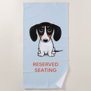 Serviette De Plage Piebald Dachshund Chien mignon avec texte person